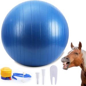Herding Ball for Horse, 40" Anti-Burst Giant Soccer Ball Toy for Horses, Pump Included (Blue)