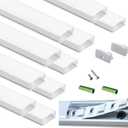 THMOOTHER Matte White 10-Pack 3.28FT Pre-Drilled Clip Free LED Strip U Channel Diffuser, Tight and Flush Mounted Under Cabinet Tape Track Aluminum Low Profile with UV Resistance Milky Cover (10)
