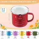 Nuogo 6 pcs Chaos Coordinator Coffee Mug 12 oz Enamel Drinking Cups Funny Cute Chaos Coordinator Mug Gift for Women Men Her Mom Sister Teacher Coworkers