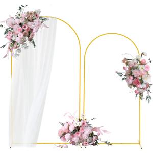 Bazen Wedding Arch Backdrop Stand 7.2FT, 6.6FT Set of 2 Metal Arch Backdrop Stand for Birthday Party Wedding Ceremony Bridal Baby Shower Banquet Party Event Decor