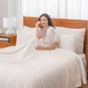 Berkshire Blanket-Sherpa Fleece Blanket, Warm and Soft Loftmink Reversible Blanket for Bed, Sofa and Travel, Cream, 90 in x 90 in (Full/Queen)