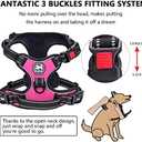 PoyPet No Pull Dog Harness, No Choke Front Lead Dog Reflective Harness, Adjustable Soft Padded Pet Vest with Easy Control Handle for Small to Large Dogs(Pink,S)