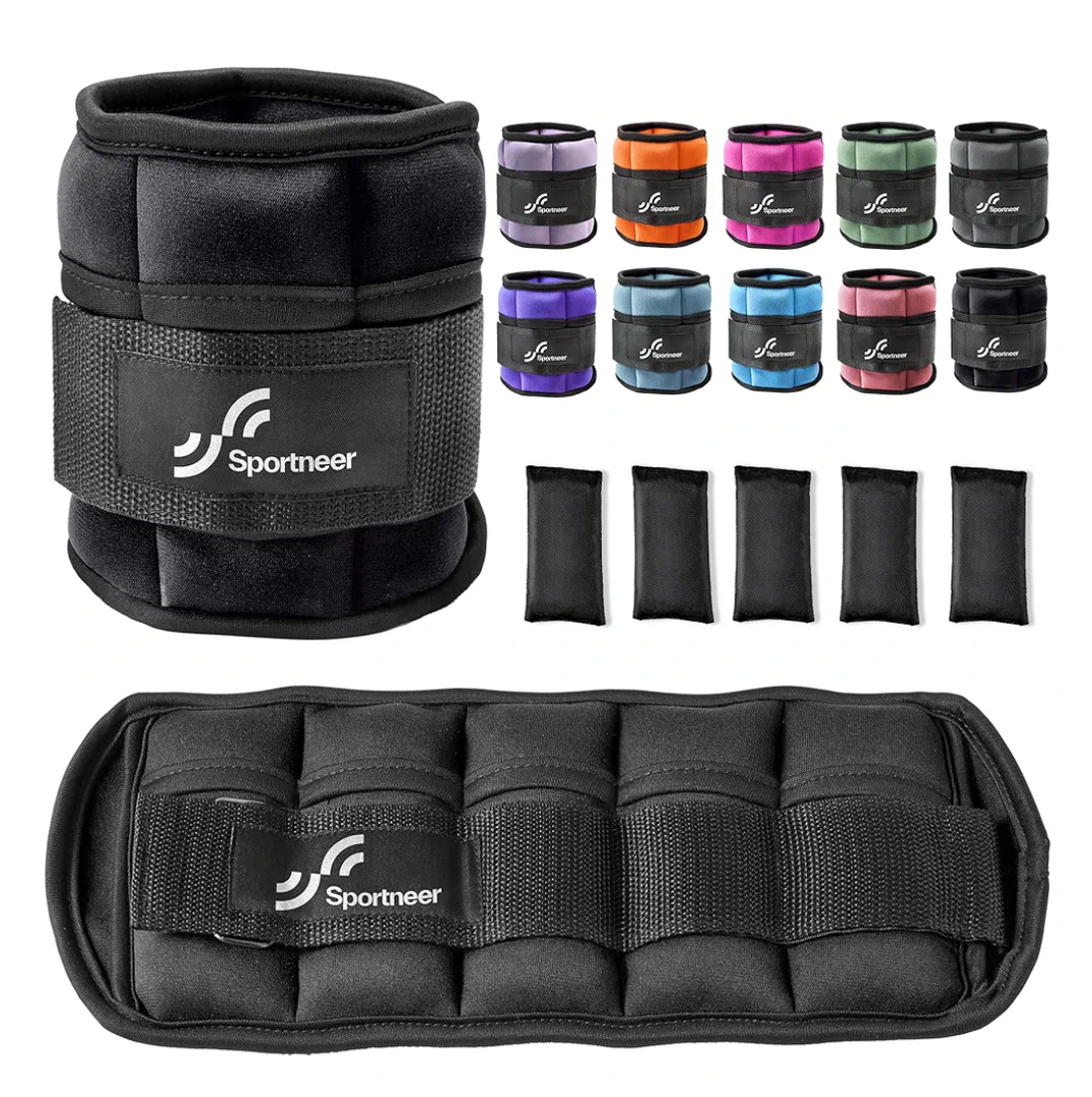 Sportneer Adjustable Ankle Weights 1 Pair 2 4 6 8 10 Lbs Leg Weight Straps for Women Men, Weighted Ankle Weights Set for Gym,Fitness, Workout,Walking, Jogging,1-5 lbs Each Ankle, 1 Pair 2-10 lbs