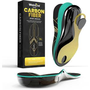 Welnove Carbon Fiber Sports Insoles with Arch Support | Jump Higer & Run Faster Stabilize Better Athletic Insoles for Running, Basketball | Shock Absorption & Energy Return,NOT for Cleats-M,Gold Welnove Carbon Fiber Sports Insoles with Arch Support | Jump Higer & Run Faster Stabilize Better Athletic Insoles for Running, Basketball | Shock Absorption & Energy Return,NOT for Cleats-M,Gold