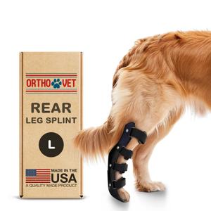 Standard Rear Splint for Dogs with Injuries, Arthritis, Fractures or Sprains, Durable & Lightweight Rear Splints for Rehability Treatment & Post-Surgery Protection for Pets - L