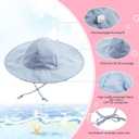 Geyoga 3 Pcs Baby Sun Hat Summer Beach Hat Outdoor Adjustable Floppy Cap with Protection Wide Brim for Boy and Girl