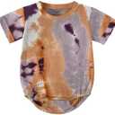 Jimonda Baby Bodysuit Newborn Tie Dye Clothes Infant Waffle One Piece Romper Baby Boys Girls Short Sleeve Jumpsuit Outfits, 18-24M