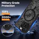 for iPhone 16 Pro Max Case, Black Floral Flower Pattern Print Magnetic Case [Compatible with MagSafe] [Translucent Matte] Slim Shockproof Protective Women Girls Phone Case 6.9", Floral Flower