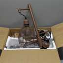 Nintiue Dimmable Floor Lamp,3x800LM LED Bulbs Included, Farmhouse Industrial Floor Lamp Standing Tree Lamp with Teardrop Cage Head Tall Lamp for Living Room Bedroom Office Dining Room - Matte Brown