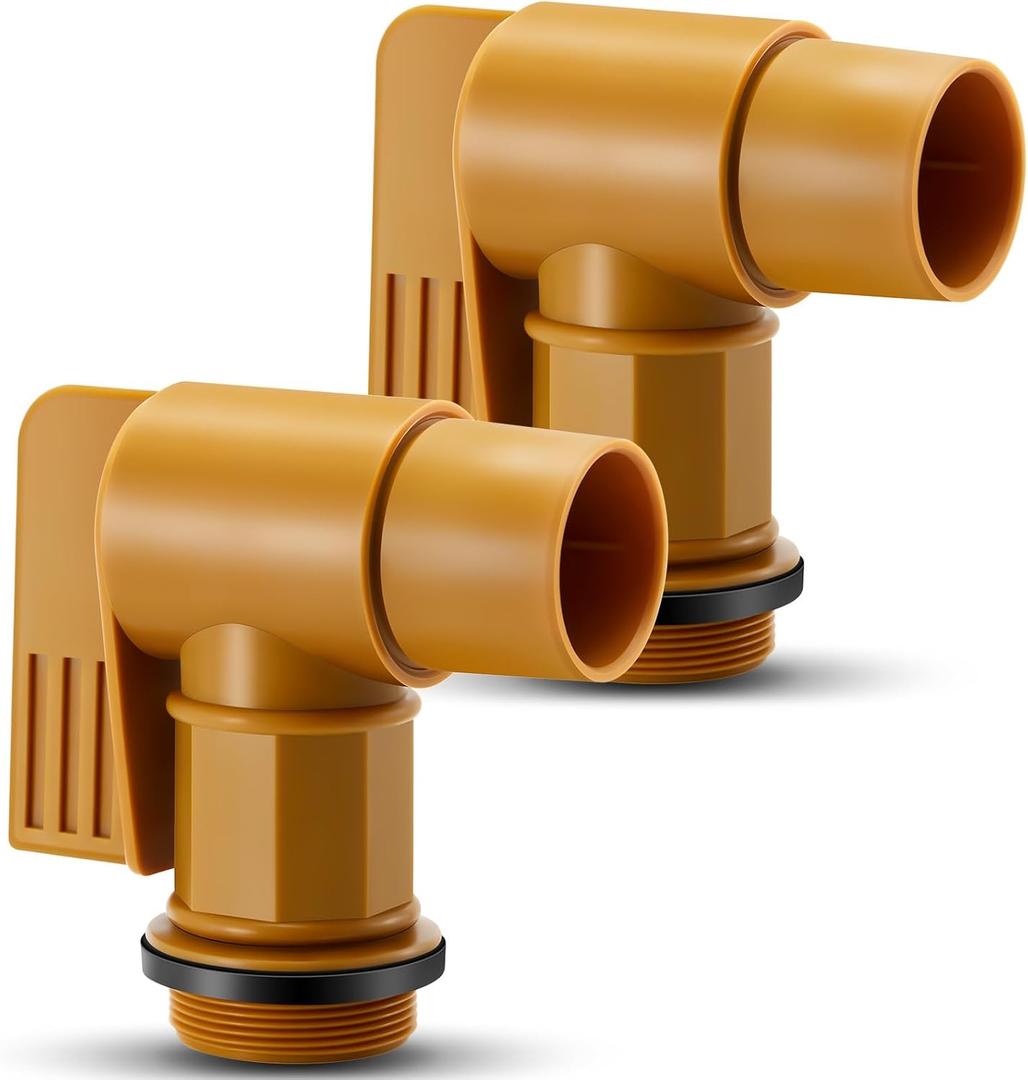 2 Pcs Polyethylene Drum Spigot with EPDM Gasket 2" Male Barrel Faucet Polyethylene Faucet Tap Replacement for 30 & 55 Gallon Plastic or Steel Drums (Brown) 2 Pcs Polyethylene Drum Spigot with EPDM Gasket 2" Male Barrel Faucet Polyethylene Faucet Tap Replacement for 30 & 55 Gallon Plastic or Steel Drums (Brown)
