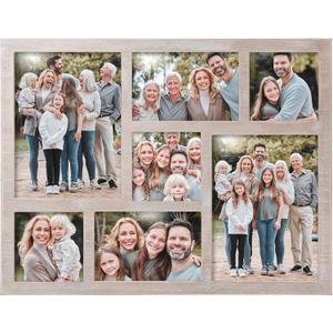 Picture Frame Collage 4x6, 6x8, 4x4 Photos Display - 7 Openings (Black)
