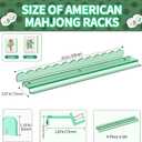 20-Inch Acrylic Mahjong Racks with Pushers - Extra Long Clear Magnetic Mahjong Pushers Set of 4, Fits 1.2''&1.5" Large Tiles for American Mahjong Game Nights, Ergonomic & Durable (translucent green)