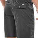NORTHYARD Mens 9 Inch Casual Cotton Board Shorts Zipper Pockets Quick Dry | Golf, Beach, Work, Hiking, Fishing, Drawstring, Elastic Waist, Pull On, Lightweight, Travel (S)