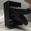 Dragons Awakening Book End Fantasy Book Nook Insert for Dragon Readers Unique Home Decor for Bookshelves & Libraries (Black - 2 Arms)