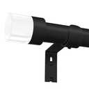 Black Curtain Rods for Windows: 1 Inch Diameter Heavy Duty Adjustable Curtain Rod 48" to 86", Decorative Window Curtain Rods with Modern Acrylic End Cap Finials,Window Drapery Rod for Bedroom