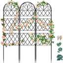 Garden Trellis for Climbing Plants, 3 Pack 38" Wx 64.6" H Rustproof Flower Trellis with Black Coating, Outdoor Climbing Rose Trellis Cucumbers Support for Courtyards Lawns (Diamond-Shaped Grid)