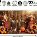 Happy Fall Banner Autumn Thanksgiving Backdrop Banner 71x43 Inchs Scarecrow Outdoor Party Decorations Pumpkin Fall Maple Leaves Farm Harvest Banners