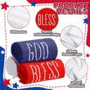 FuWeave 3 Pcs Patriotic Hand Towels 13.7 x 29.5 Inch 4th of July 250th Anniversary Embroidered Cotton Red Blue White God Bless America Bathroom Kitchen Dish Towel for Independence Memorial Day Decor