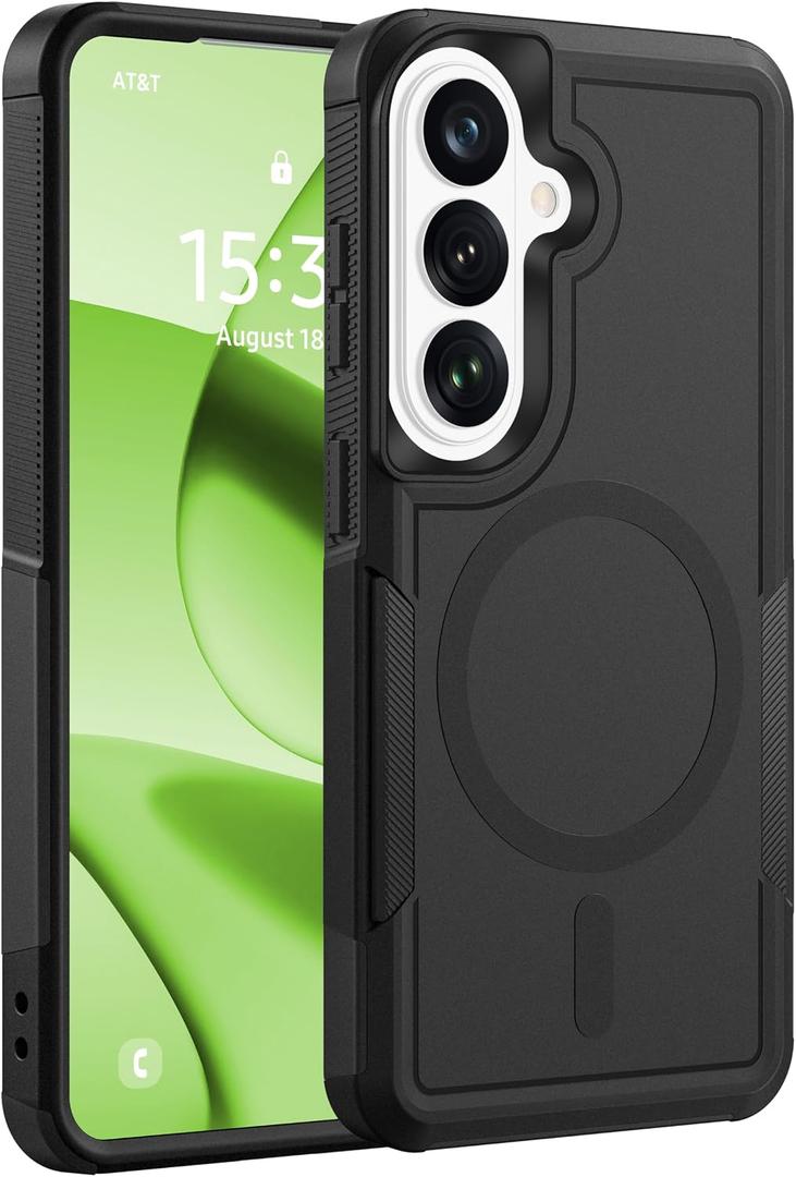 Magnetic for Samsung Galaxy S26 Case Heavy Duty Protection, Military-Grade Dual-Layer Shockproof S26 Phone Case [Fit for MagSafe] Anti-Fingerprint Matte Finish Galaxy S 26 Case 6.3", Black