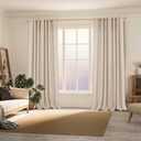 BGment Faux Linen Curtains 95 Inches Long Set of 2 Panels, Living Room Long Curtains Burlap Textured Thick Light Filtering Privacy Grommet Window Treatments, 52 x 95 Inch, Light Beige