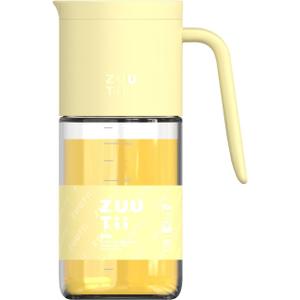 Zuutii Olive Oil Dispenser Bottle 18.6oz  Auto Flip Glass Vinegar Bottle with No-Drip Spout for Kitchen Cooking, Oil and Sauce Dispenser,Yellow