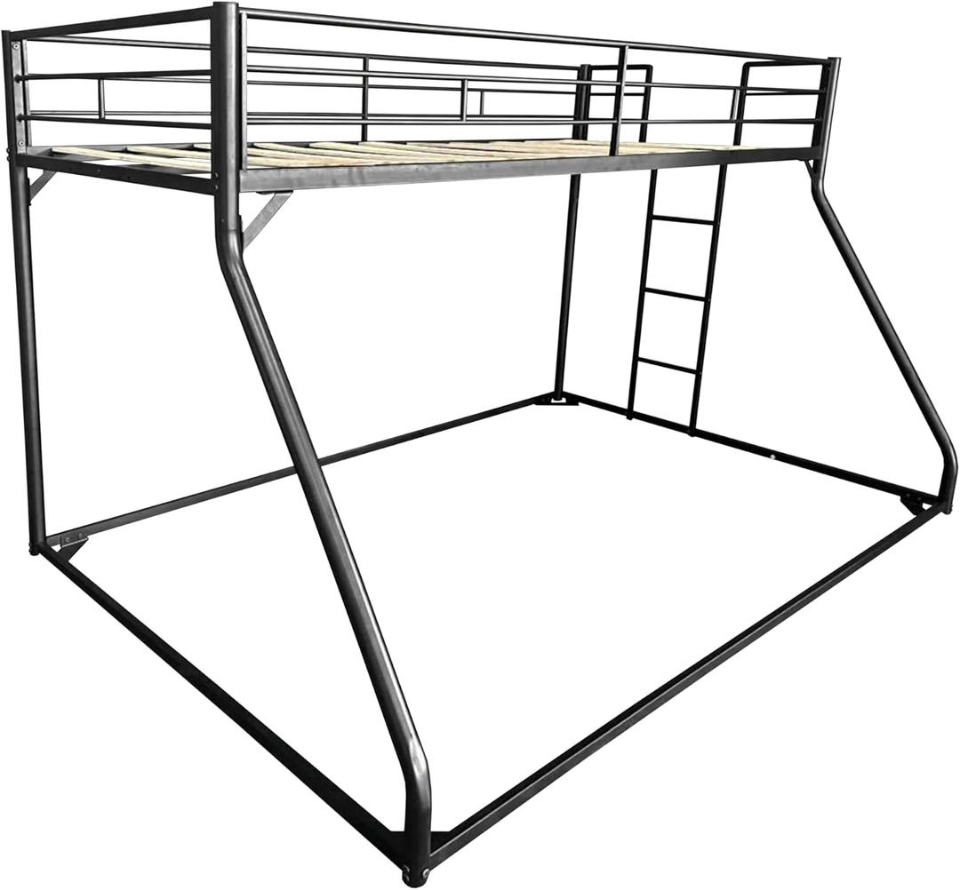 L-Shape Triple Bunk Bed with Trundle for 4 Kids Adults,Twin Over Twin Over Twin Bunk Bed with Guardrai & Noise-Free Wood Slats,Space Saving Design,No Box Spring Needed,Black