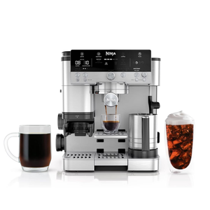 Ninja Luxe Cafe Premier Espresso Machine, Drip Coffee, Cold Brew, Grinder, Tamper, Frother, Silver - ES601