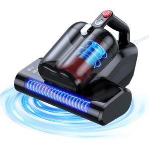 Mattress Vacuum Cleaner, 16Kpa 600W Bed Vacuum Cleaner with 253.7nm UV-C Light & 40000 RPM/Min Brushroll Rotation & Heating Tech, Widened Suction Port, Corded