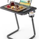 SAIJI Adjustable TV Tray Table - Heavy Duty Trays for Eating on Couch, Laptop Desk for Sofa/Bedside, Extra Large TV Dinner Table with Cup Holder