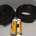 Jin&Bao Universal Garage Door Threshold Seal Strip 20FT Kit, Bottom Waterproof Rubber Weather Stripping Replacement Black, 2 Adhesive