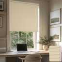 HESTIA No Drill Room Darkening Venetian Mini Blinds, Cream, 29" W X 50" H