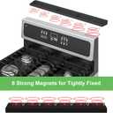 30 Inch Silicone Stove Top Shelf Magnetic for Kitchen, Strong Magnetic Heat Resistant Spice Rack Organizer for Over Stove Oven - (Black)