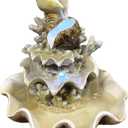 10.5" H Coral Reef Shell Fountain Indoor Fountain with LED Lights and Adjustable Motor Pump (Power Cord Attached) (Resin)