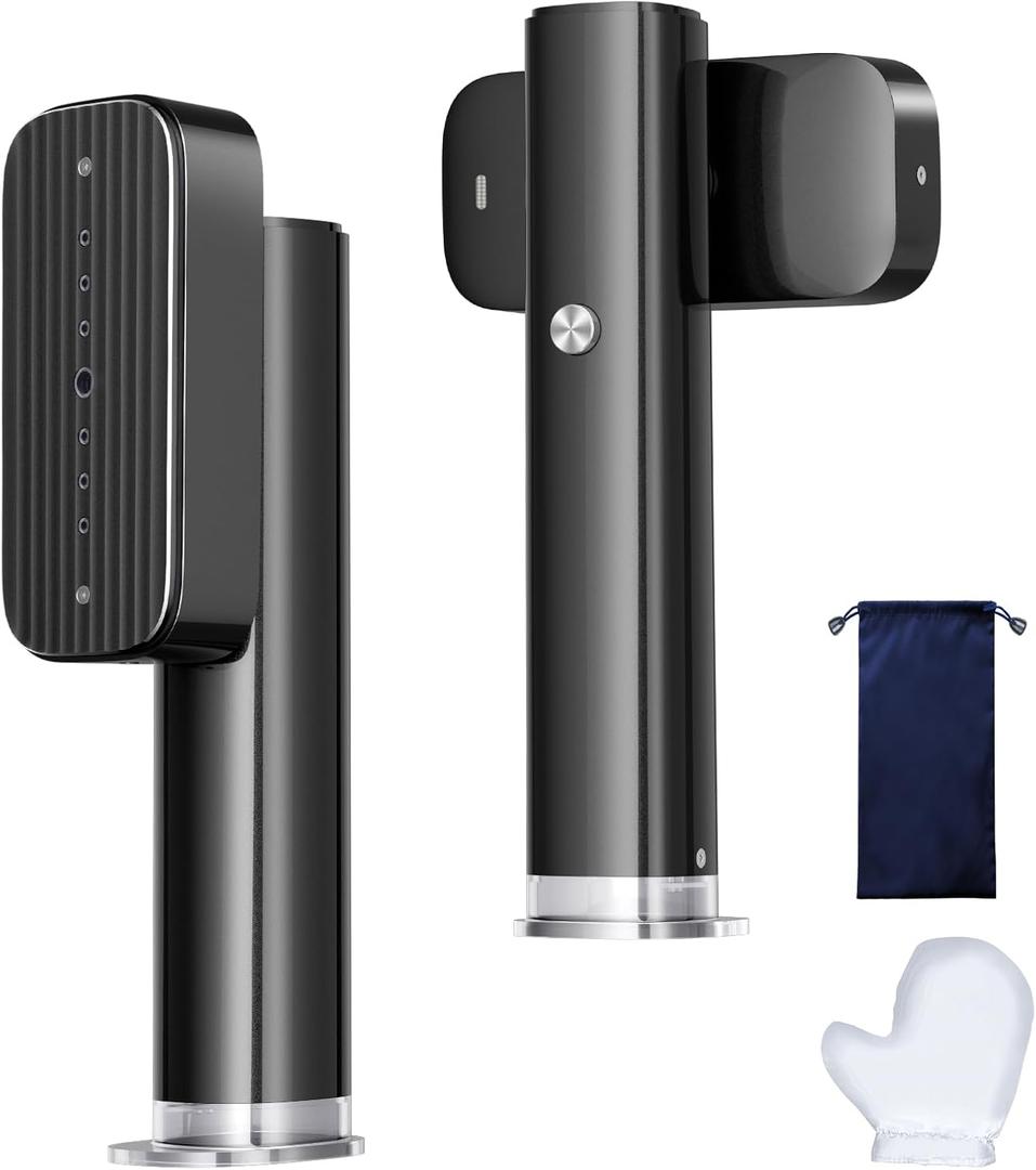 Steamer for Clothes, Portable Handheld Garment Steamer for Fabric Wrinkles Remover, 15s Fast Heat-up, 90ml Water Tank with Heat-Resistant Gloves, Convenient clothes steamer for Home, Travel 2 (Black)