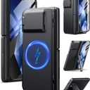 TONGATE Magnetic for Pixel 9 Pro Fold Case Compatible with Magsafe, [with Camera Cover & Hinge Protection & Screen Protector] Shockproof Rugged Stand Case for Google Pixel 9 Pro Fold, Obsidian Black