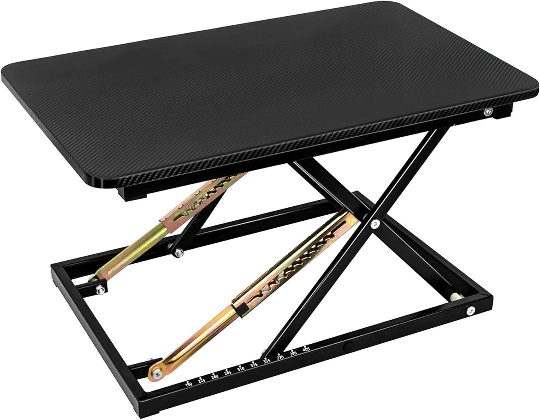 Standing Desk Converter, Height Adjustable Sit Stand Desk Converter, Fully Assembled Monitor Desk Riser for Standing or Sitting, Black, Pattern Standing Desk Converter, Height Adjustable Sit Stand Desk Converter, Fully Assembled Monitor Desk Riser for Standing or Sitting, Black, Pattern