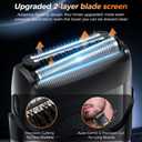 Electric Foil Shavers for Men- New Version Mini Electric Razor with 3D Floating Heads & Precision Blades, Portable Cordless Electric Shaver IPX7 Waterproof, LED Display & Fast Charge, Black