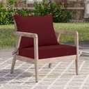 downluxe Outdoor Chair Cushions 24x24 with Removable Cover, Waterproof Patio Furniture Cushions, Deep Seat Cushions for Outdoor Furniture with Backrest for Sofa, Couch and Patio Chairs, Burgundy