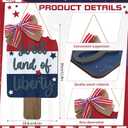 Gerrii 4th of July Door Sign Ice Pop Shaped Patriotic Wood Wreath for Front Porch Door Hanger Sign America Memorial Day Hanging Decor Independence Day 250th Anniversary Decor for Wall Window