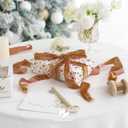 2 x HUIHUANG Cinnamon Velvet Ribbon 1 inch Frayed Velvet Ribbon Orange Crinkled Silk Velvet Ribbons for Ornaments Crafts, Christmas Tree Decoration, Fall Decor, Wreaths, Gift Wrapping, Flower Bouquet