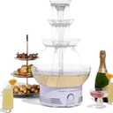 Nostalgia Countertop Retro Lighted Party Beverage Fountain 1.5 Gallon Capacity, 3-Tiered Cascading Tower with LED Base - Perfect for Punch, Juice, Champagne & More