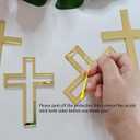 16pcs of Acrylic Cross Cake Topper, Cross Cake Charm for Baptism, Christening, Holy Communion Cake (6'', Gold Mirror)