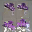 2025 Graduate Cake Topper Purple Glitter Congrats Grad Cake Topper Class of 2025 Cake Decor for 2025 Senior High School/College/University Happy 2025 Graduation Party Supplies Decorations, Pack of 4