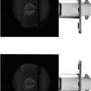 Pocket Door Lock,Privacy Door Hardware Suitable for Bathroom Bedroom etc Recessed 2 Sided, 2 3/8" Backset, Invisible Hardware for 1 3/8” to 2 3/16” Thickness Door (Black-2Pack, Privacy Lock)