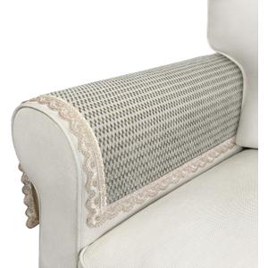 Couch Arm Covers, 2pcs VelvetSofa Arm Covers, Couch Covers, Non-Slip Lace Armrest Covers, Headrest/Backrest Cover, Seat Cover, Slipcover for Pet Armchair Loveseat Recliner Furniture(28"24", Sand)