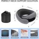 Neck Travel Pillows for Airplanes Memory Foam Neck Comfort Pillow Compact Ergonomic Design Sleeping Essentials for Long Flights Car Rides and Home Use (Grey)