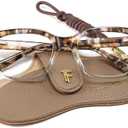 FancyFlower Square Reading Glasses for Women - Blue Light Blocking Readers - Amber Mist