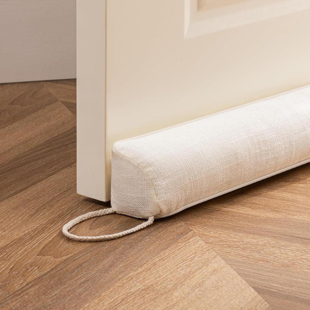 Sunolga 36" Linen Door Draft Stopper Blocks Hot and Cold Air with Removable Washable Cover for Bottom of Door, All-Season Seal for Noise, Wind, Door Sweep for Gaps Up to 3", Home Essentials, Beige