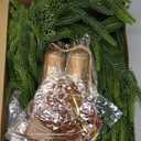 Fovths 5 Pieces 6 Ft Christmas Garlands with Norfolk Pine Garland Rustic Cow Bells Velvet Bow Light String for Christmas Table Fireplace Mantle Home Decor