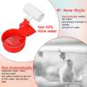 12Pack Large Chicken Feeder and Waterer Set, Automatic Chicken Water Cups with Tee, Poultry Feeder Watering Cups for Ducks,Chicks, Turkeys, Quail, Bunny, Bird(Red, White)